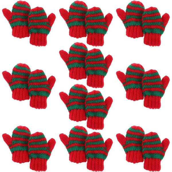 BESPORTBLE 20 Mini Guanti Natalizi in Maglia per Casa delle Bambole e Decorazioni