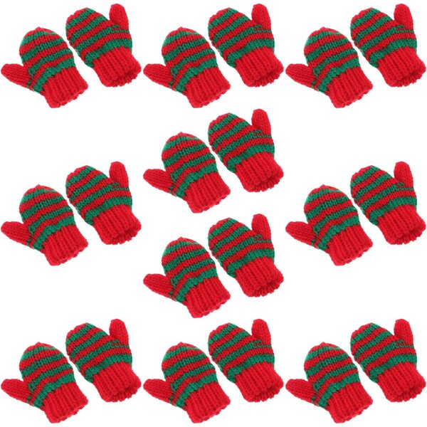 20 Mini Guanti Natalizi in Maglia per Case delle Bambole - Accessori Fai da Te