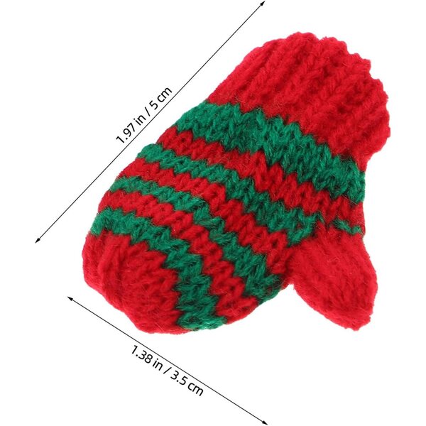 20 Mini-Weihnachtsstrickhandschuhe für Puppenhäuser – DIY-Zubehör