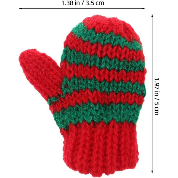 20 Mini-Weihnachtsstrickhandschuhe für Puppenhäuser – DIY-Zubehör