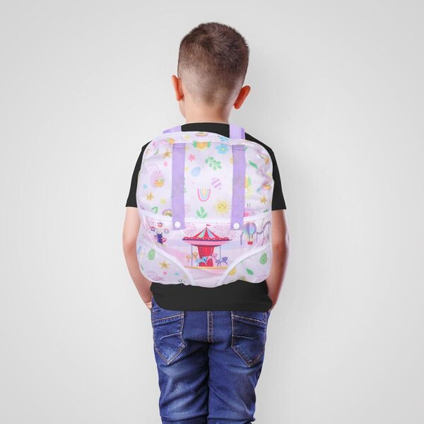 Zainetto per Bambole Leggero e con Spallacci Regolabili - Design Multicolore per Bambini