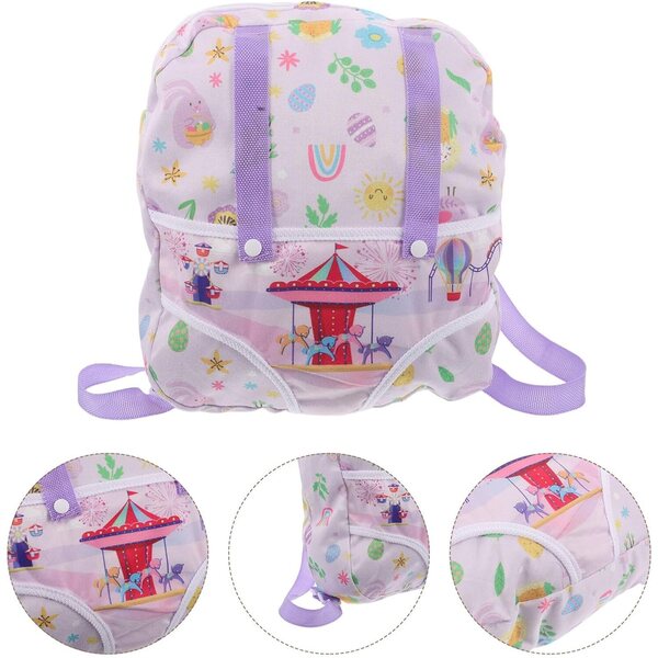 Zainetto per Bambole Leggero e con Spallacci Regolabili - Design Multicolore per Bambini