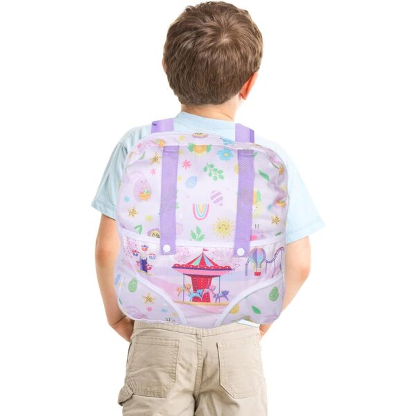 Zaino per Bambole Leggero con Spallacci Regolabili e Organizer per Accessori