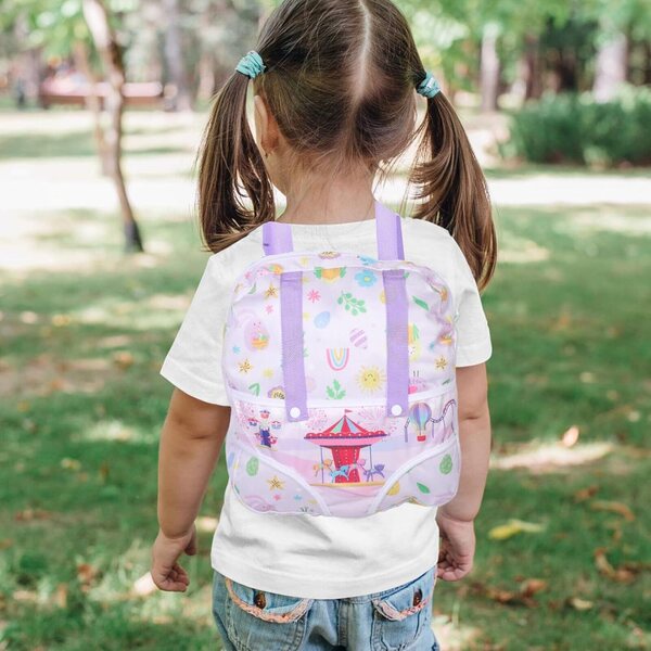 Zaino per Bambole Leggero con Spallacci Regolabili e Organizer per Accessori