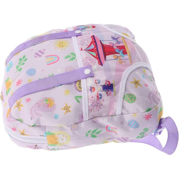 Puppenaufbewahrungsrucksack mit verstellbaren Schultergurten und Miniaturdesign aus Stoff