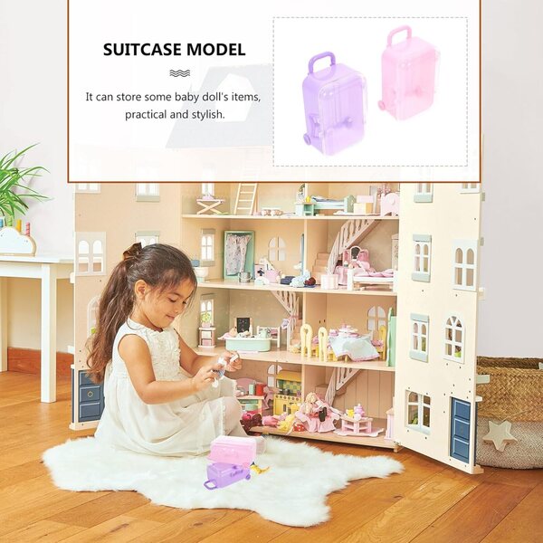 Mini valigie per bambole FUNNETOYU viola accessori pratici e adorabili per giochi di ruolo