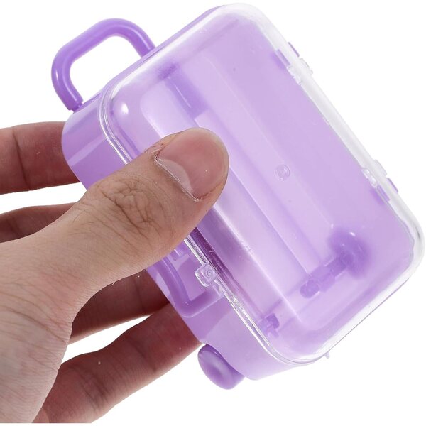 Mini valigie per bambole FUNNETOYU viola accessori pratici e adorabili per giochi di ruolo