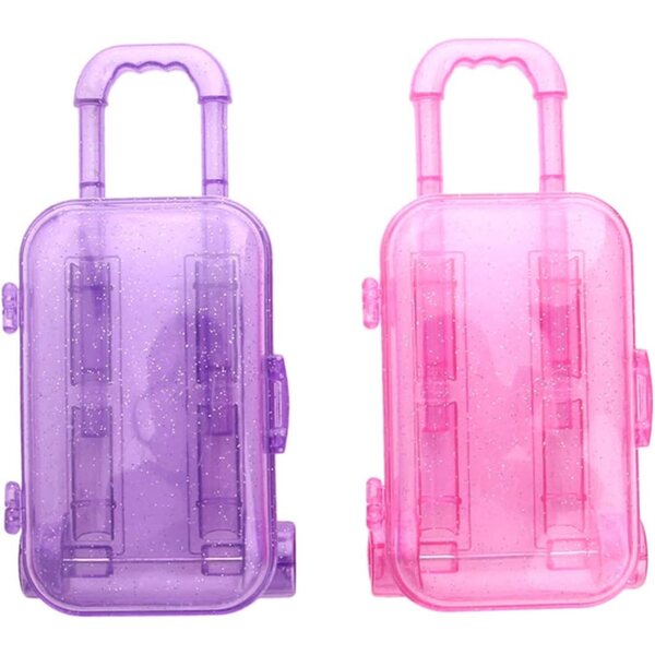 Mini valigie per bambole FUNNETOYU viola accessori pratici e adorabili per giochi di ruolo