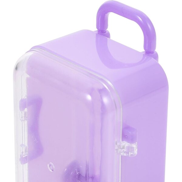 iplusmile 2 Mini Valigie in Plastica Viola per Bambole - Accessori Sicuri e Resistenti