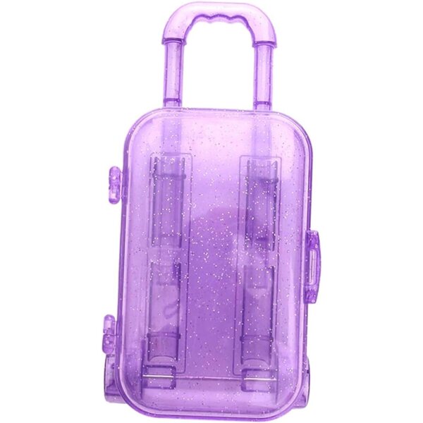 ERINGOGO Mini-Koffer für Puppen aus widerstandsfähigem Kunststoff, 2er-Set, elegantes Lila