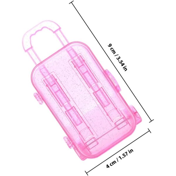 Vaguelly Mini Valigie Viola per Bambole 2 Pezzi in Plastica Pratiche e Decorativi