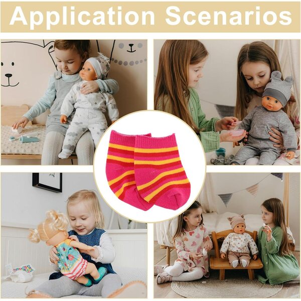 Alasum 10 paia calzini in cotone per bambole mini, accessori vestiti colorati