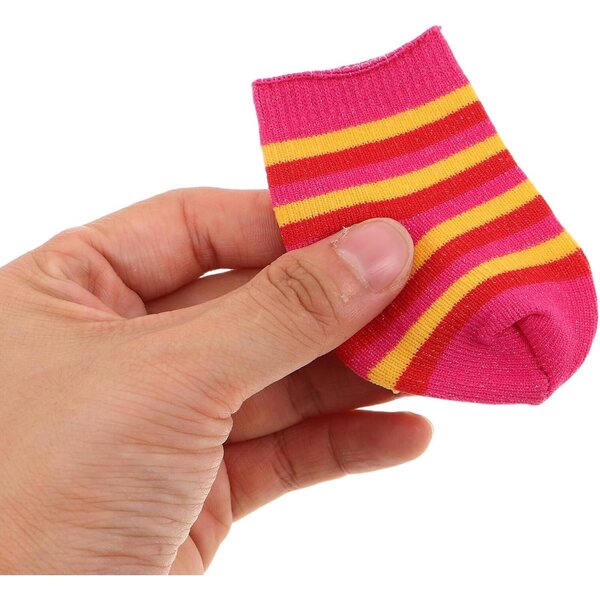 Alasum 10 paia calzini in cotone per bambole mini, accessori vestiti colorati