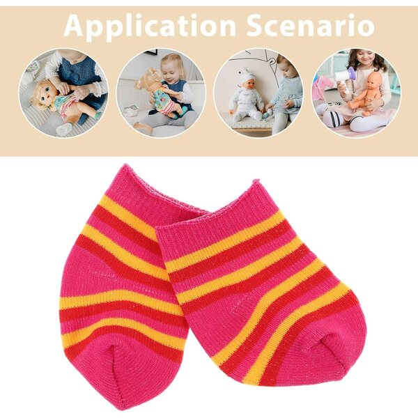Set mit 10 Paar Mini-Baumwollsocken für Puppen – realistisches und waschbares Spielzeugzubehör