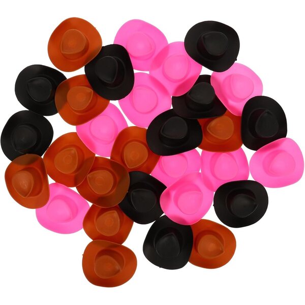 30 Mini Cappelli Cowboy in ABS per Bambole, Lavoretti Artigianali e Decorazioni
