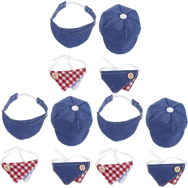 Set 12 Mini Berretti e Sciarpe Triangolari per Bambole - Accessori in Tessuto Morbido