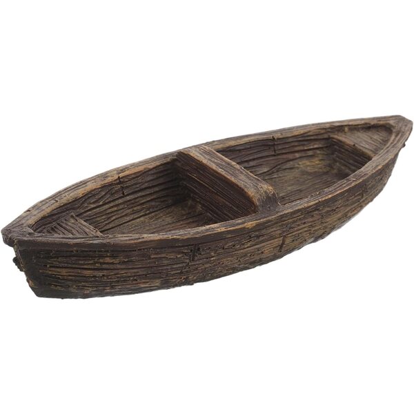 KICHOUSE Miniatura Barchetta da Pesca in Resina per Casa delle Bambole e Micro Paesaggi
