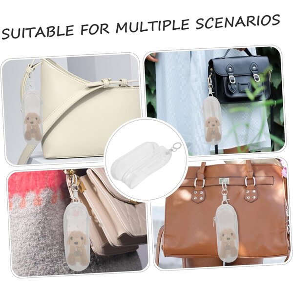 Borsa in PVC bianca con gancio per mini bambole, custodia protettiva leggera e compatta