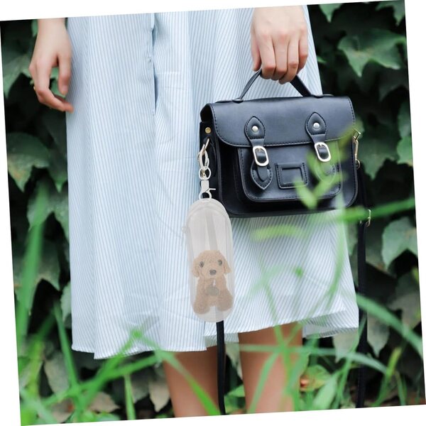 Borsa in PVC bianca con gancio per mini bambole, custodia protettiva leggera e compatta