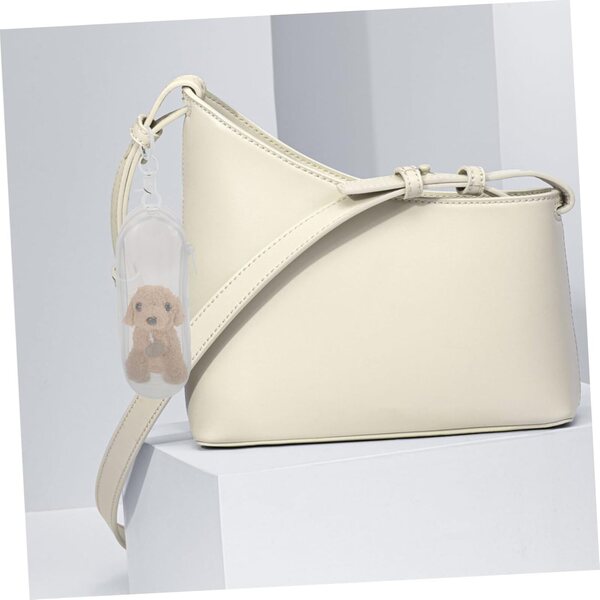 Borsa in PVC bianca con gancio per mini bambole, custodia protettiva leggera e compatta