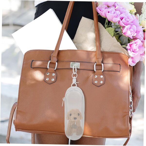 Borsa in PVC bianca con gancio per mini bambole, custodia protettiva leggera e compatta