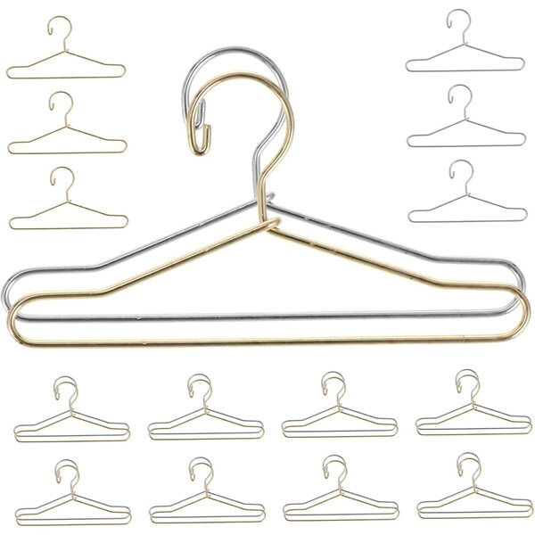 Mikinona 24 grucce mini in metallo per casa bambole, colori assortiti - per vestiti giochi d'organizzazione