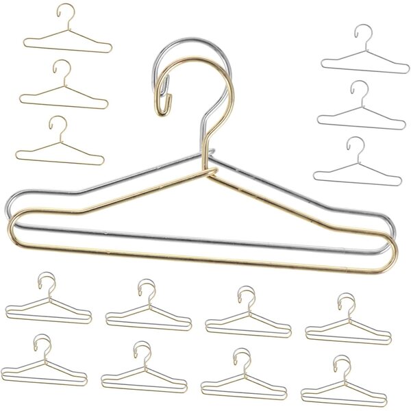Vaguelly 24 Mini-Metall-Kleiderbügel für Puppen – farbenfrohes Kleiderschrank-Zubehör