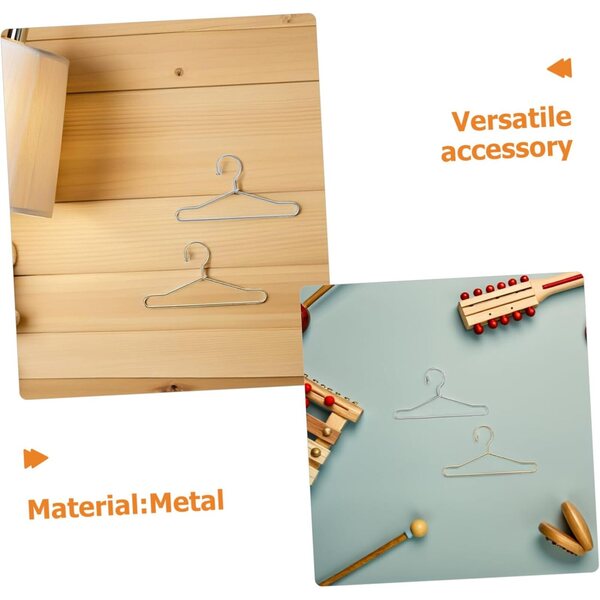 Vaguelly 24 Mini-Metall-Kleiderbügel für Puppen – farbenfrohes Kleiderschrank-Zubehör