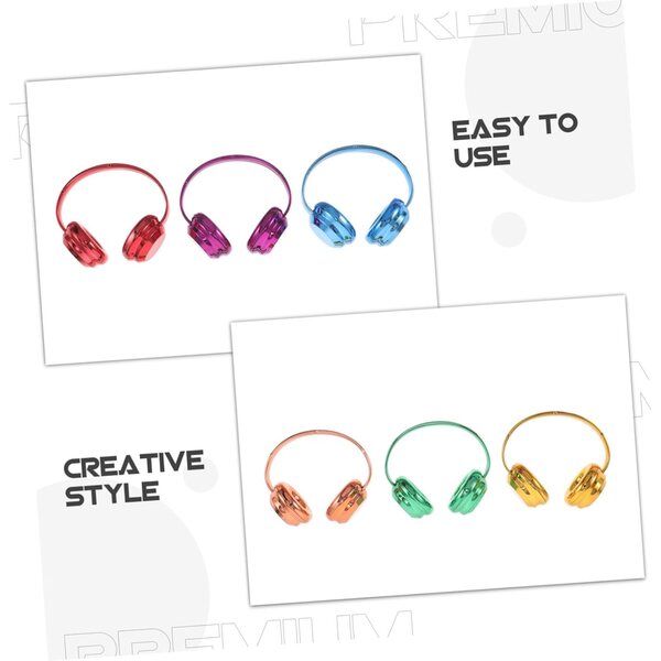 6 Pezzi Cuffie Decorative Miniatura per Bambole 17 cm Colorate e Resistenti
