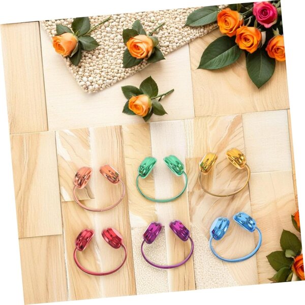 6 Pezzi Cuffie Decorative Miniatura per Bambole 17 cm Colorate e Resistenti