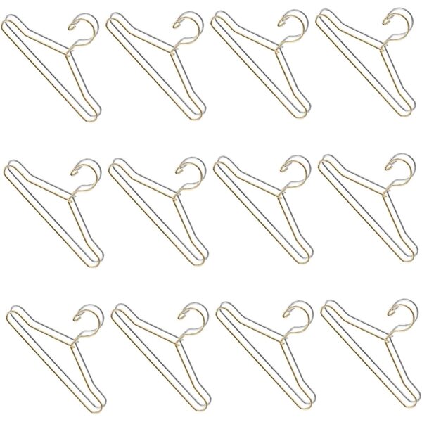 WOONEKY 24 Mini Grucce Metallliche per Bambole Set Appendiabiti per Casa delle Bambole