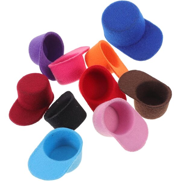 10 Mini Cappellini da Baseball in Tessuto Morbido per Case delle Bambole e Decorazioni