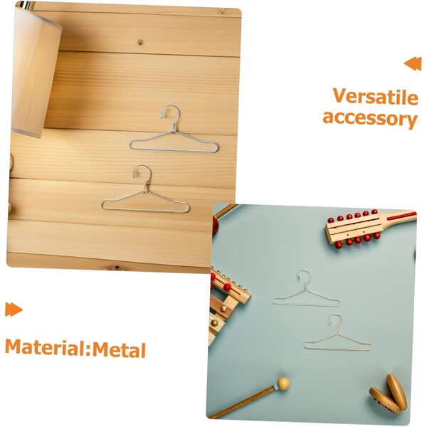 BESPORTBLE 24 Mini Grucce Metallo Colorate per Casa delle Bambole Organizer Abiti