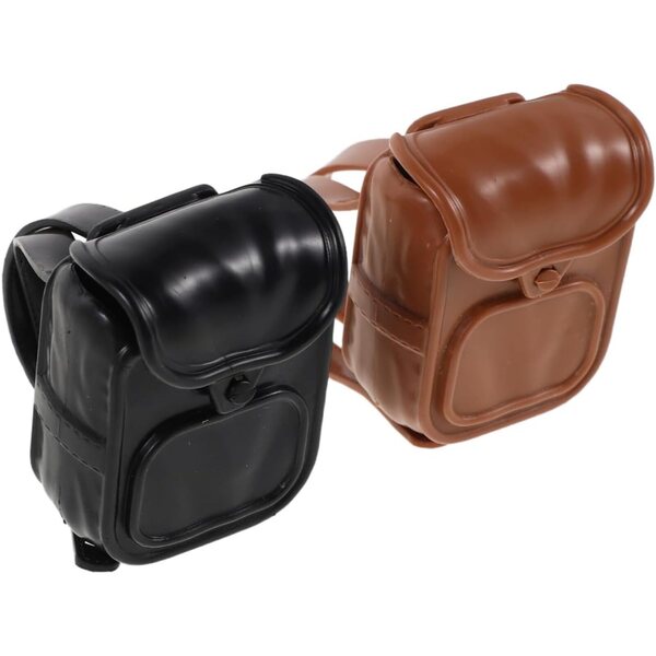 Set 2 Mini Zaini in Plastica per Bambole – Accessori per Casa delle Bambole e Gioco di Finzione