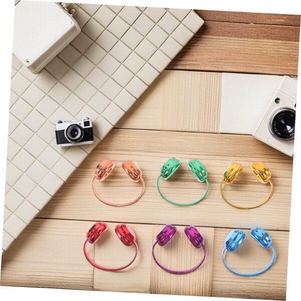 Cuffie decorative per bambole 6 pezzi ERINGOGO in plastica miniatura colorate