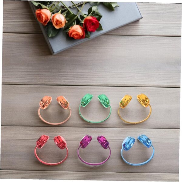 Cuffie decorative per bambole 6 pezzi ERINGOGO in plastica miniatura colorate