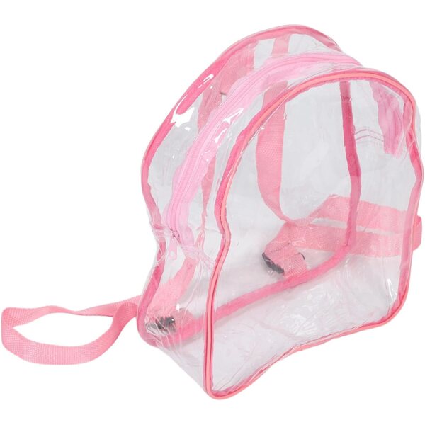 VICASKY Zaino Trasparente per Bambole Rosa 25x30x10 cm, Organizer Protettivo e Portatile in PVC