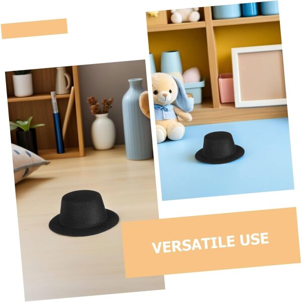 15 Mini Cappelli di Natale Neri per Decorazioni e Topper Bottiglie - FUNNETOYU
