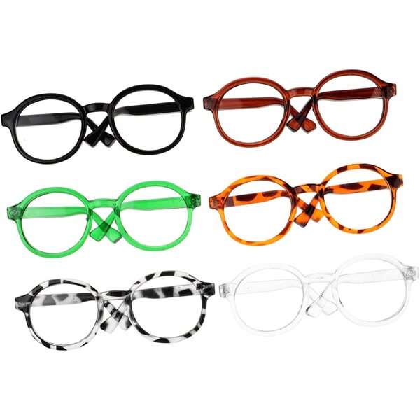 BESPORTBLE 6 Mini Occhiali per Bambole in Plastica Resistenti e Leggeri Colorati