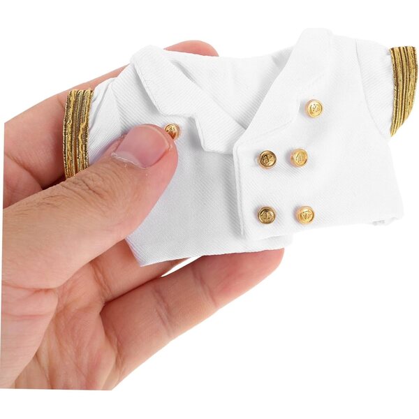 Set Costume da Capitano per Bambole e Peluche con Cappello e Occhiali Realistici