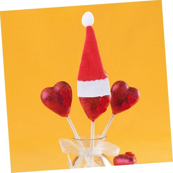 24 Mini Cappelli Natalizi per Decorazioni Lecca-lecca e Lavoretti Fai da Te