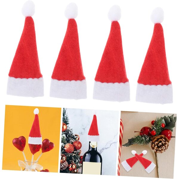 24 Mini Cappelli Natalizi per Decorazioni Lecca-lecca e Lavoretti Fai da Te