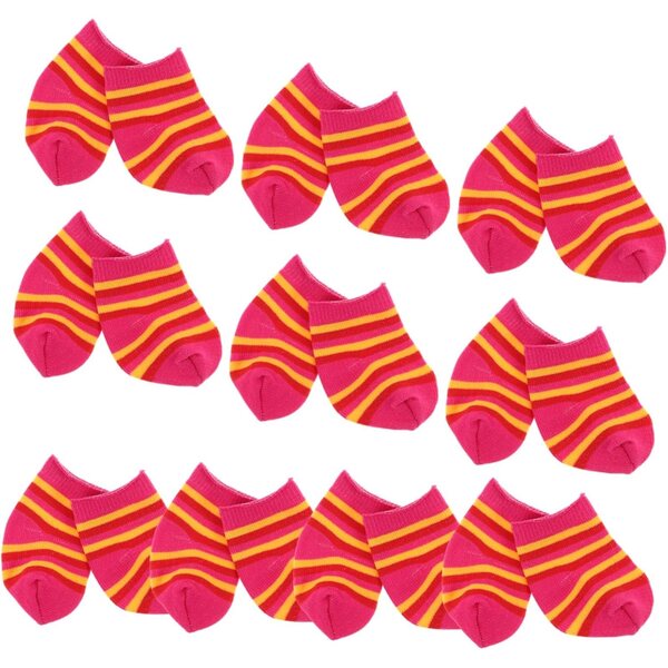 Mikinona 10 Paia Calzini in Cotone Multicolore per Bambole - Accessori Moda Miniatura