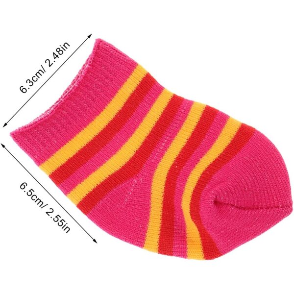 Mikinona 10 Paia Calzini in Cotone Multicolore per Bambole - Accessori Moda Miniatura