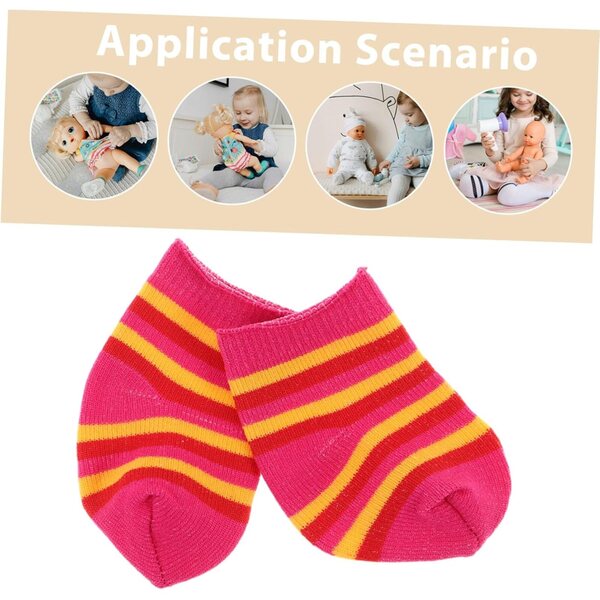 Mikinona 10 Paia Calzini in Cotone Multicolore per Bambole - Accessori Moda Miniatura