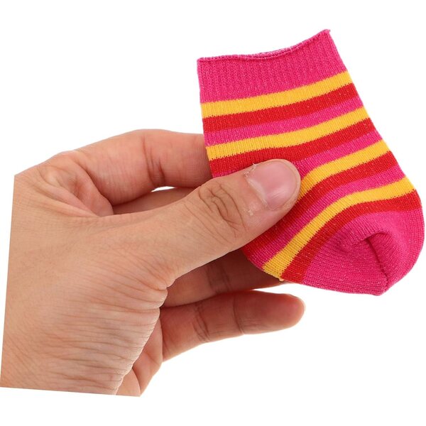 Mikinona 10 Paia Calzini in Cotone Multicolore per Bambole - Accessori Moda Miniatura