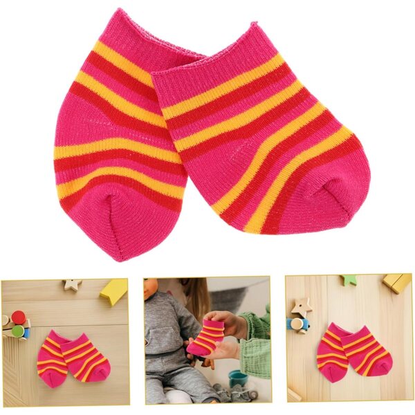 Mikinona 10 Paia Calzini in Cotone Multicolore per Bambole - Accessori Moda Miniatura