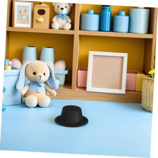 Beaupretty 15 Mini Cappelli a Cilindro Neri per Decorazioni Natalizie e Fai da Te