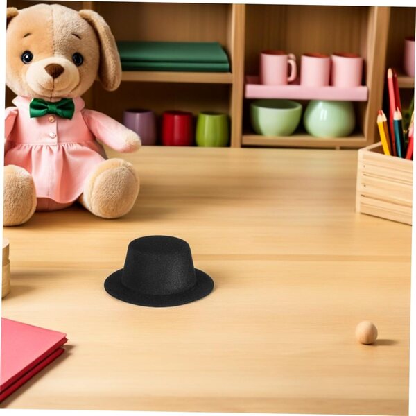 Beaupretty 15 Mini Cappelli a Cilindro Neri per Decorazioni Natalizie e Fai da Te