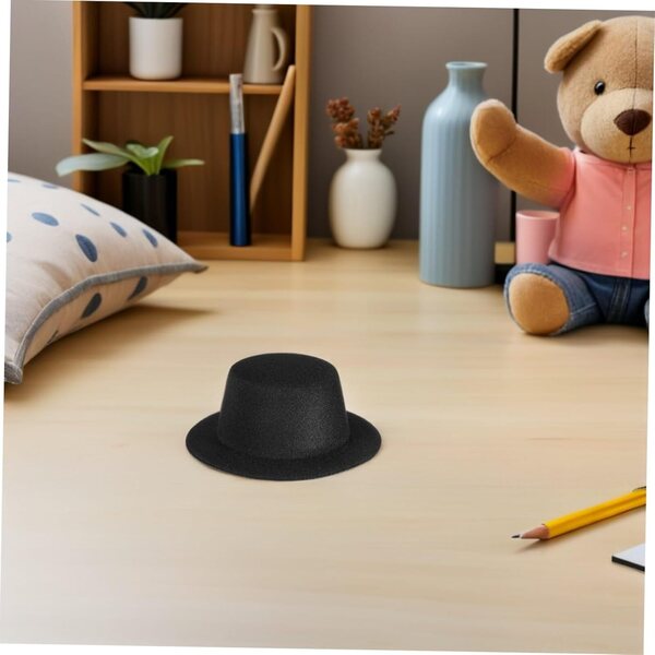 Beaupretty 15 Mini Cappelli a Cilindro Neri per Decorazioni Natalizie e Fai da Te